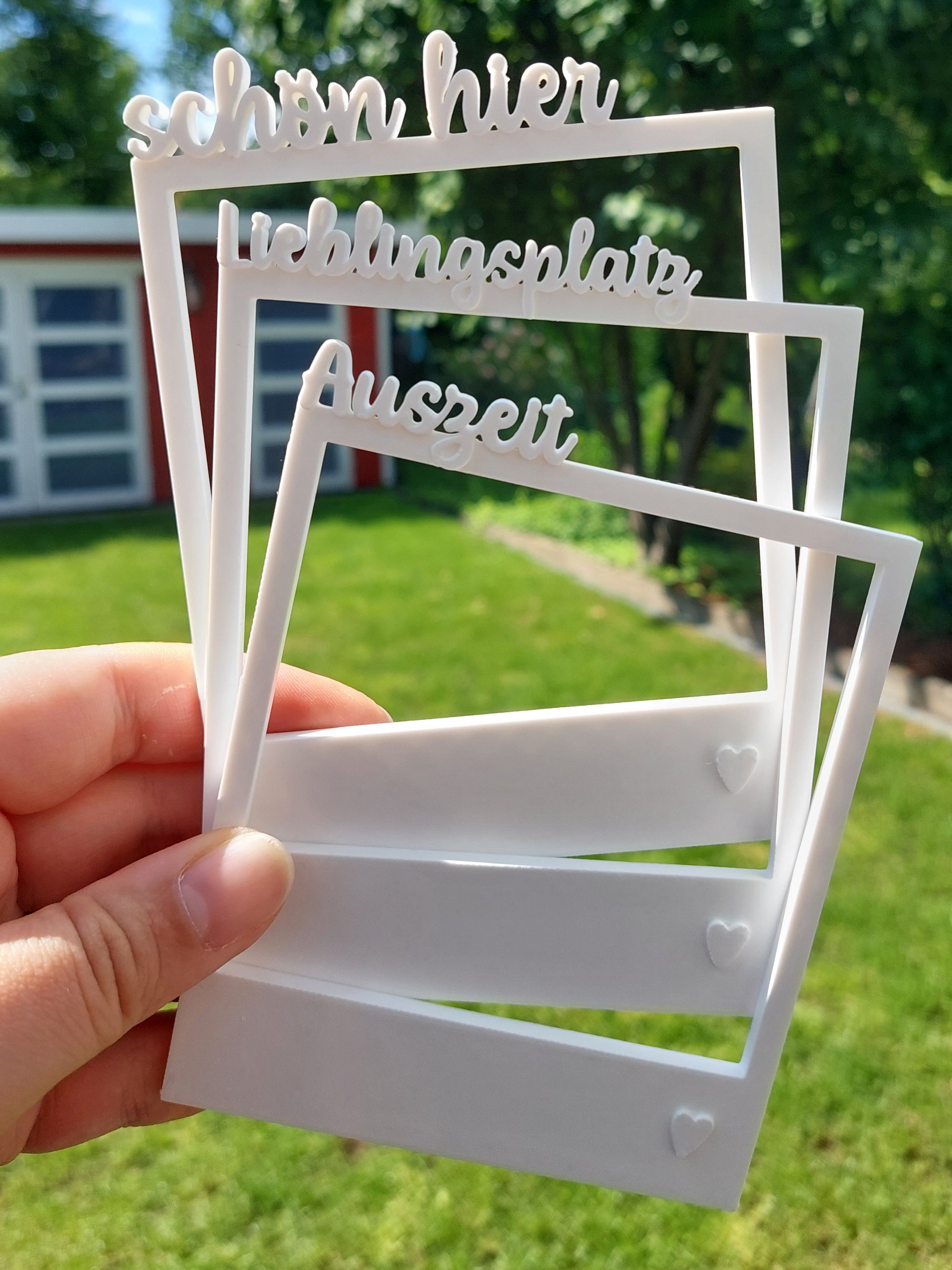 Fotorahmen mit Schriftzug